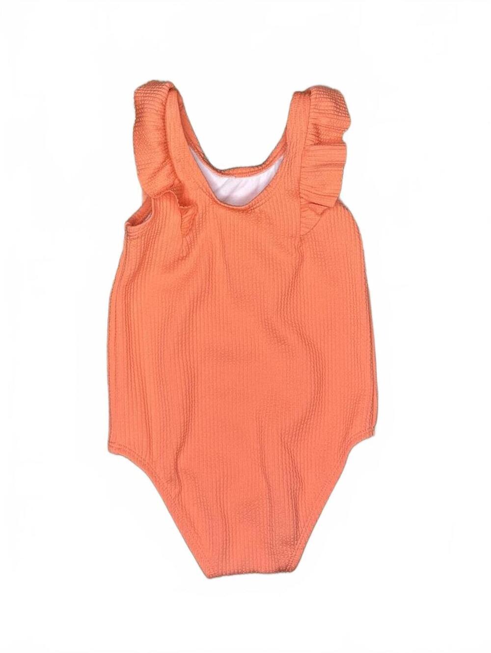 Carter's Coral Ribbed Ruffle One-Piece Swimsuit 18M - Picture 2 of 3